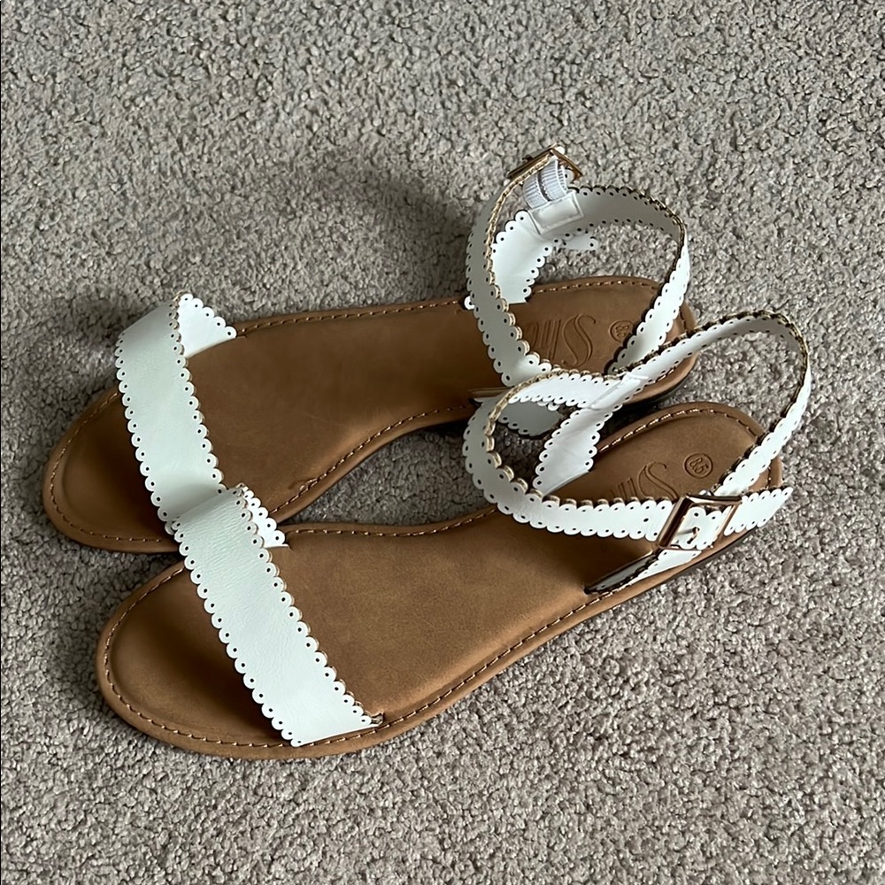 Women's White Sandals - new, size 8.5